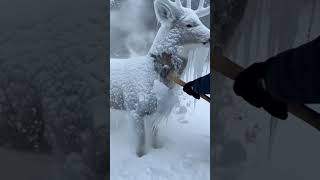 Frozen Solid! Rescuing a Wild Deer Trapped in Ice 🧊🦌