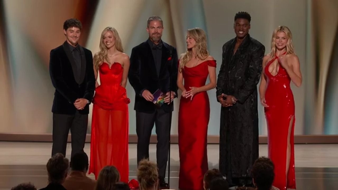 baywatch gold dress The Cast of at the 78th Emmys 18th birthday
