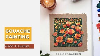 California golden poppy flower painting 🧡- Relaxing music. 😌✨