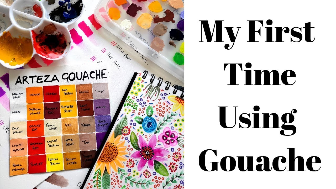 Trying Gouache For The First Time - YouTube