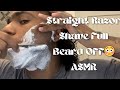 Straight razor shaving my full beard offasmr