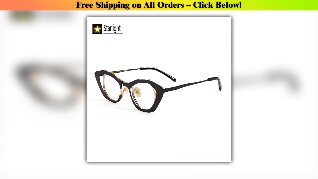 New High Quality Cat Eye Glasses Frame Men IP Dual-color Electroplated Titanium Eyeglasses Frames