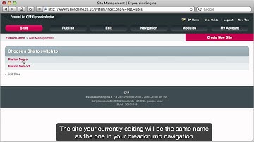 Switching to another site - Expression Engine 1.7 Screencast