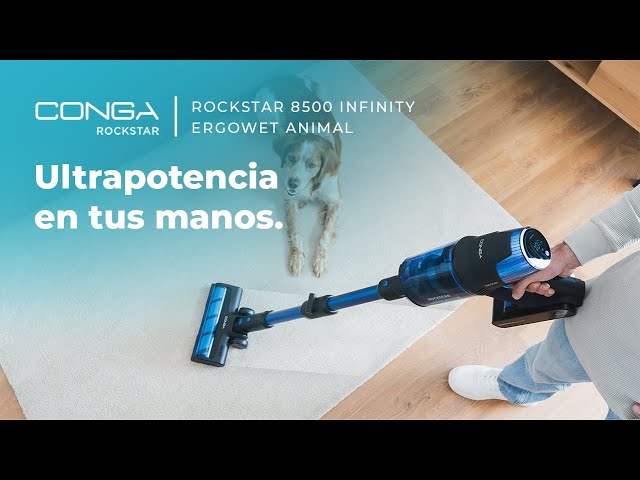 Aspirador Conga Rockstar 8500 Infinity ErgoWet Animal con potencia 680 W y  accesorio para animales. 