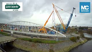 FP McCann mark key stage of Bay Road Project with installation of the Pennyburn Bridge