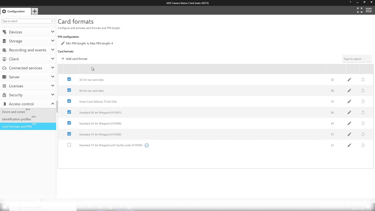AXIS Camera Station Secure Entry Card formats YouTube