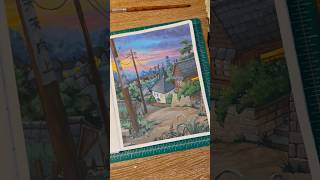 Paint with Me Studio Ghibli Landscape Tutorial 🎨🌸 #studioghibli #painting