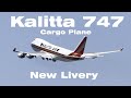 KALITTA AIR 747 NEW LIVERY Full Taxiing &amp; Takeoff in full scale view