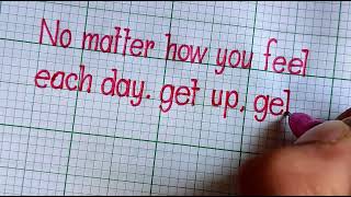 Handwriting on graph paper||non-cursive lettering||