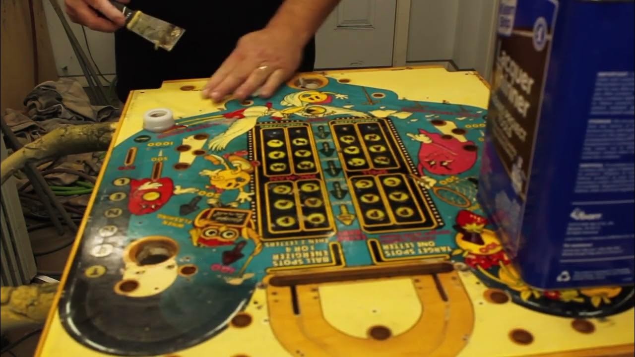 Pinball Playfield Overlay PT 2 Mylar glue removal YouTube