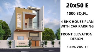 20x50 EAST FACING(4BHK) HOUSE PLAN(NAKSHA) EXPLAINED IN HINDI | #Purav_Mukhi