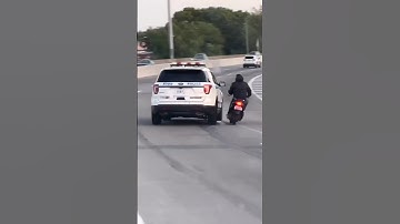 NYPD patrol vehicle forces scooter off the Van Wyck Expressway | #police