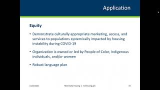 Minnesota Housing: COVID-19 Emergency Rental Assistance Program RFP Information Session