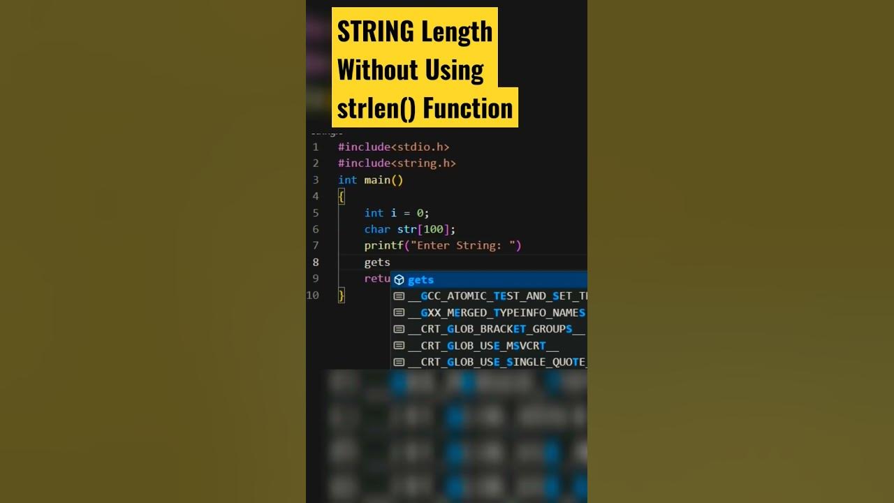 How to get string length without using strlen library function in c 
