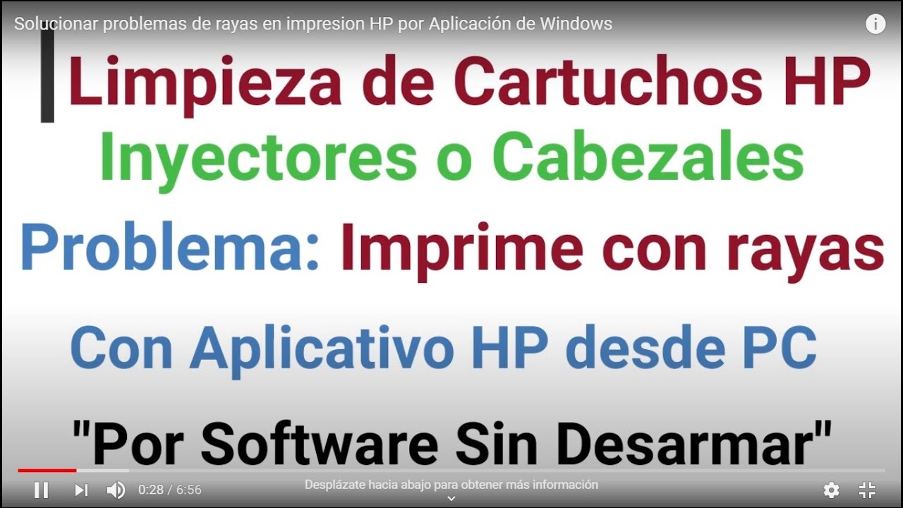 Solucionar problemas de rayas en impresion HP por Aplicación de Windows -  YouTube