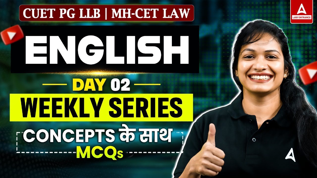 English Top 500 Important Questions marathon | CUET PG LLB & MHCET Law ...