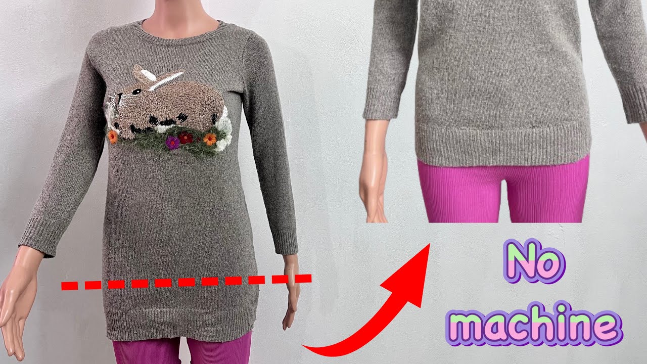 🤔Fear No Sewing Machine Shorten Your Sweater Easily/sewing secrets revealed for the first time