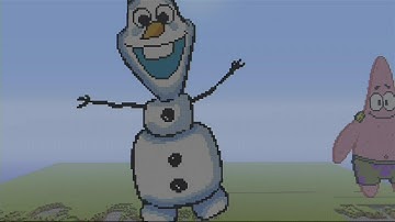 OLAF ~ MINECRAFT SPEED BUILD PIXEL ART~ Frozen Minecraft Pixel Art