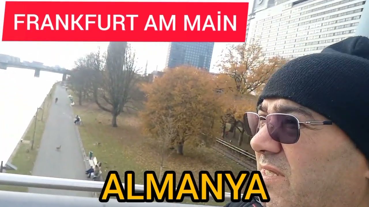 Almanya Frankfurt am main ve finans merkezi euro bankasi ile main nehri. deutschland