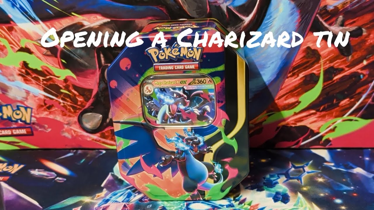 Opening a Pokemon Charizard tin 