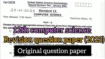 12th std computer science second revision exam original question paper 2023