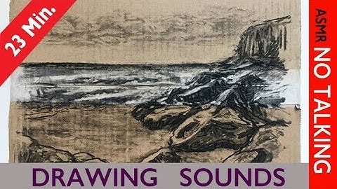 ASMR DRAWING SOUNDS - Drawing on a Cardboard Box - Experimental asmr - No Talking