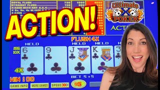 High Limit Single Line Ultimate X Poker at a Biloxi Casino #videopoker