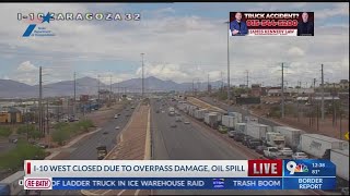 I-10 West closed after damage to overpass