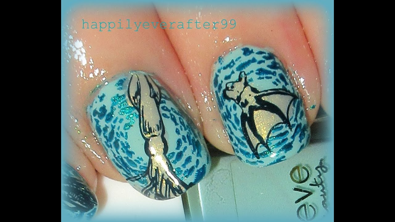 Tentacle Creatures of the Deep Nail Stamping Nail Art YouTube