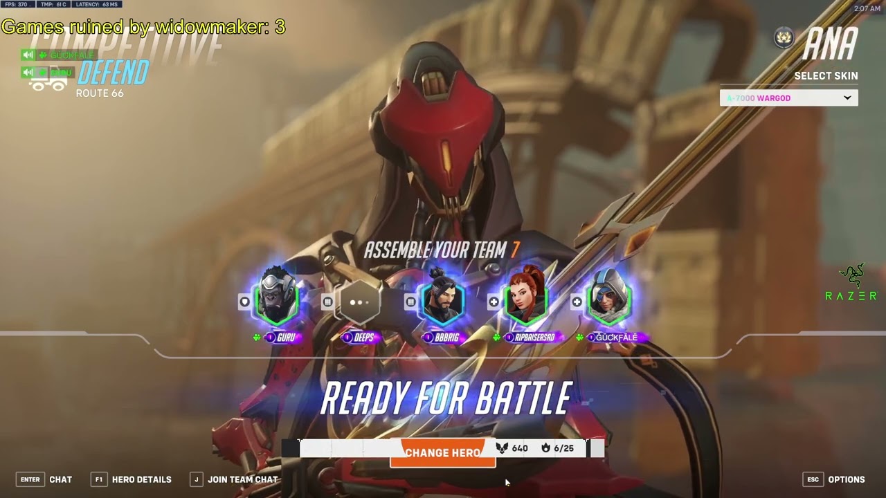 Gale Ana Route 66 Overwatch 2 Season 13 Top 500 Gameplay