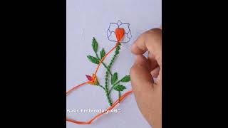 basic stitch latest & easy botanical  flower hand embroidery tutorial, seasonal flower bouquet art