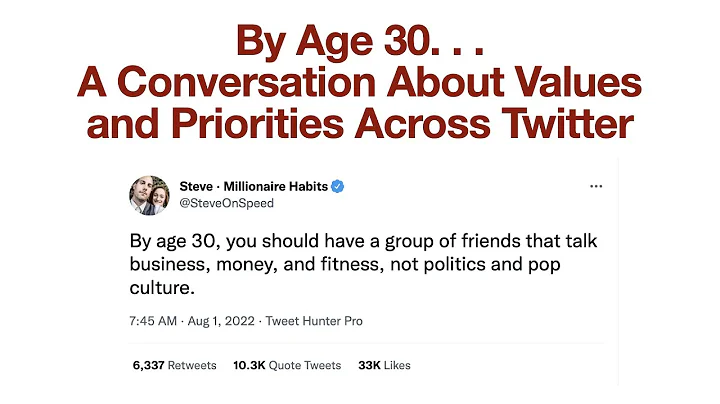 Steve (Millionaire Habits) "By Age 30. . ." and Re...