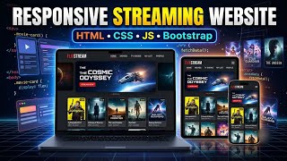 Responsive Streaming Website Using HTML, CSS, JS & Bootstrap | Full Project