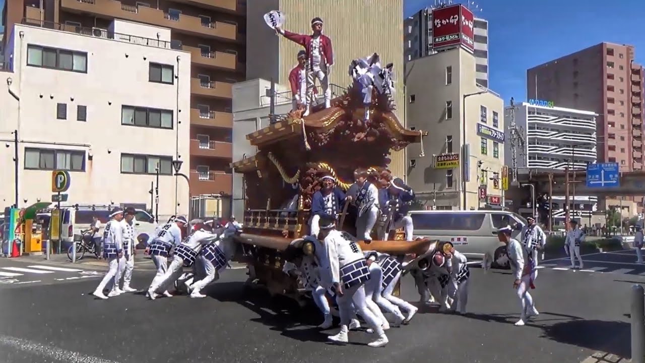令和7年  大阪市福島区  野田恵美須神社夏祭り  本宮  だんじり・枕太鼓  日中の巡行