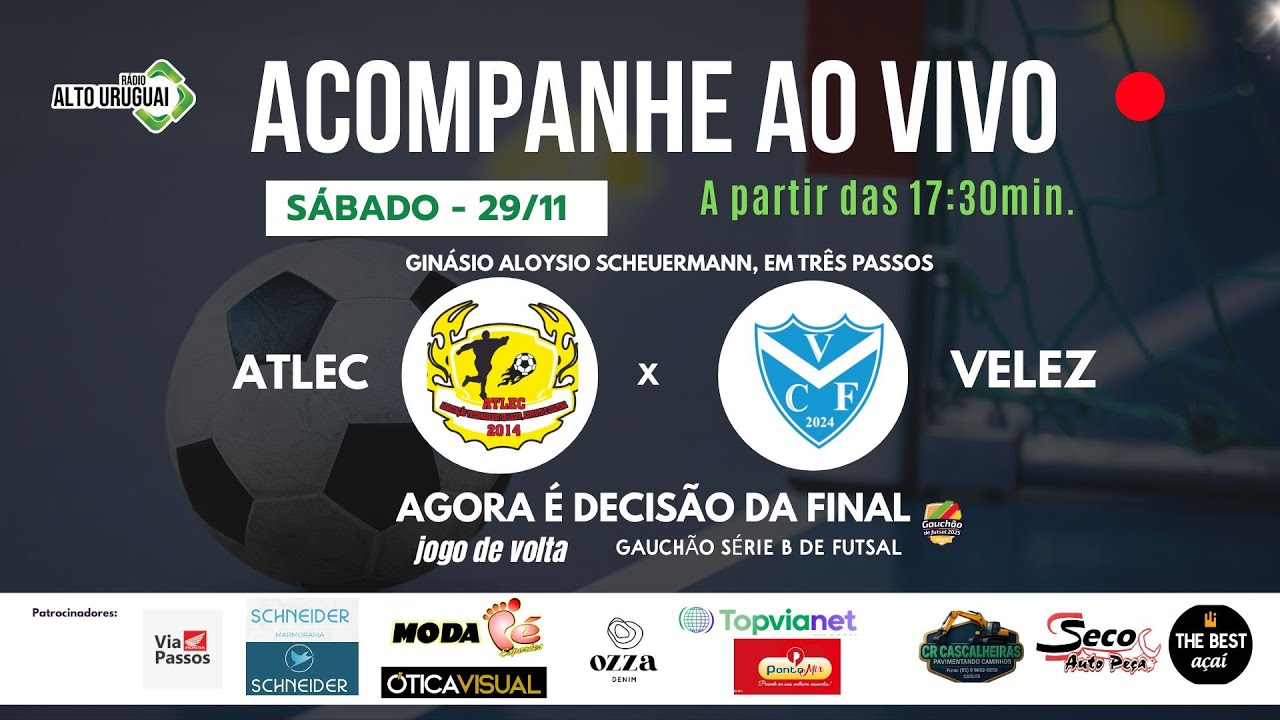 AO VIVO E COM IMAGENS: Atlec x Vélez Camaquã - Gauchão Série B – FINAL