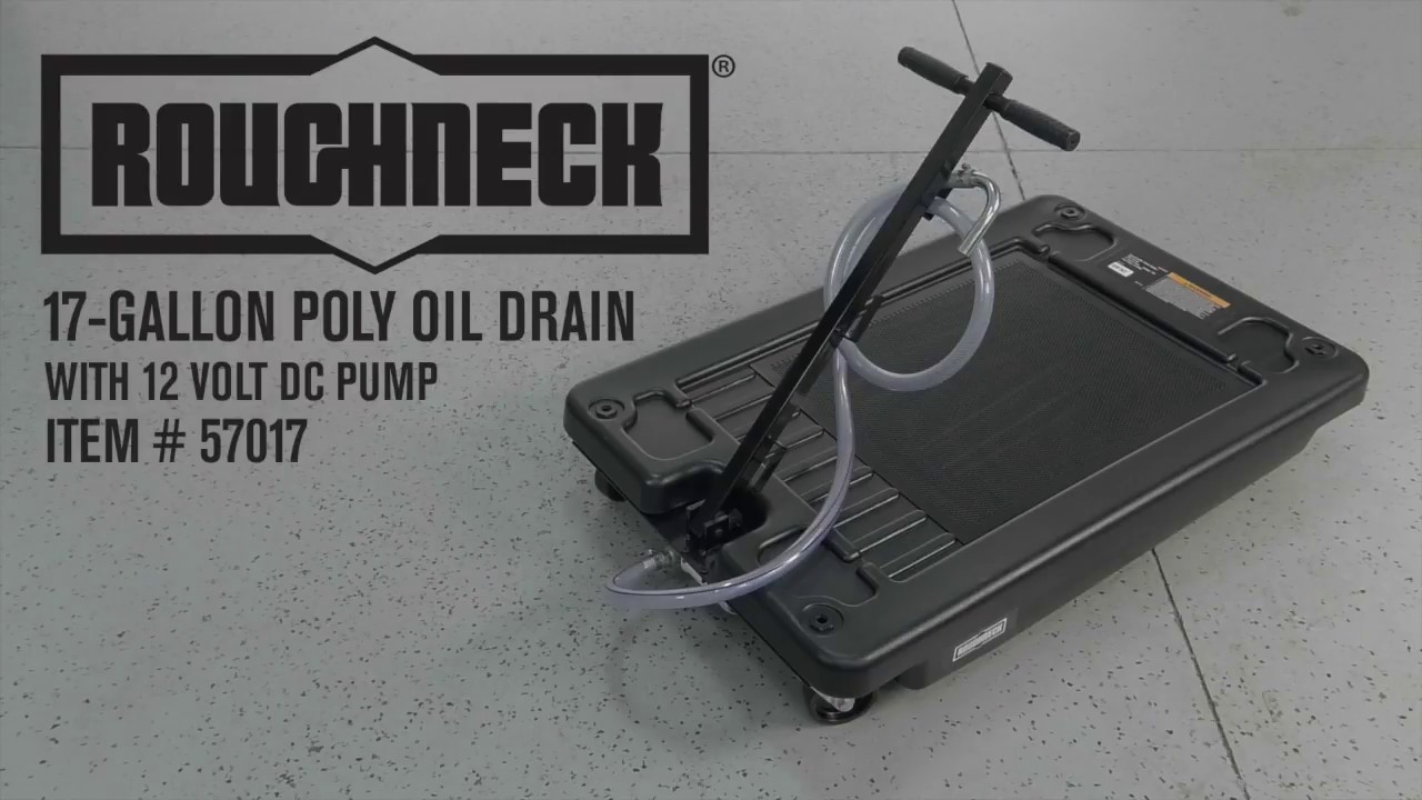 Roughneck 17Gallon Poly Oil Drain With 12 Volt DC Pump YouTube