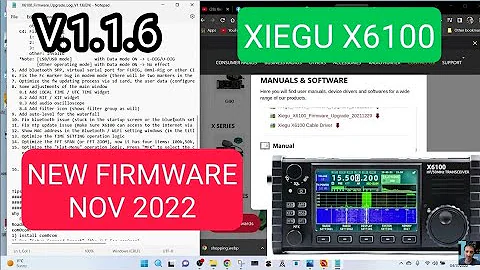 XIEGU X6100 - NEW FIRMWARE NOVEMBER 2022 Insta Video and Download Link (MORE BLUETOOTH OPTIONS )