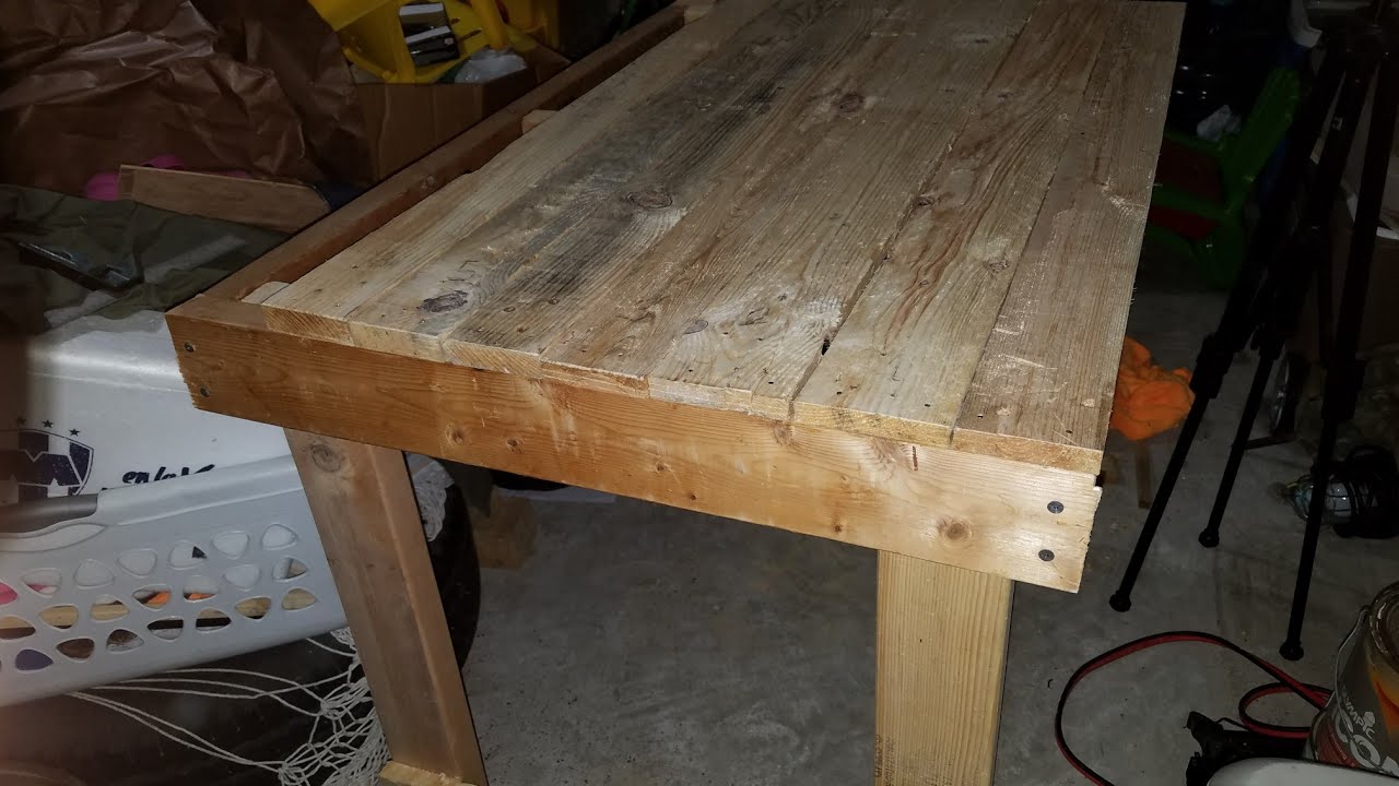 Making A Workbench From Recycled Pallet And 2 4 S O D B Youtube