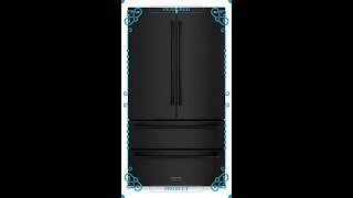 Zline 36 Inch 22.5 Cu. Ft. French Door Refrigerator With Ice Maker In Black Stainless Steel Rfm-3...