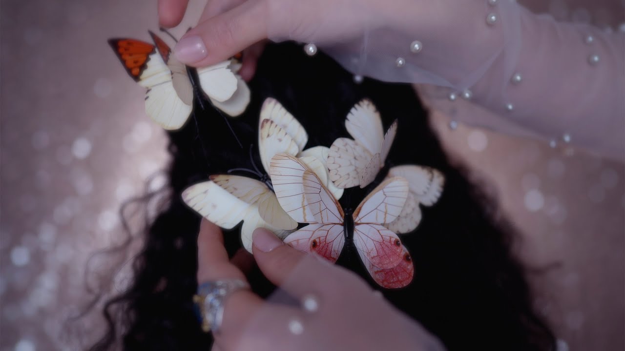 ASMR Hair Play Without Talking | Crinkle Sounds | Unbraiding Hair & Hair Styling ❤︎