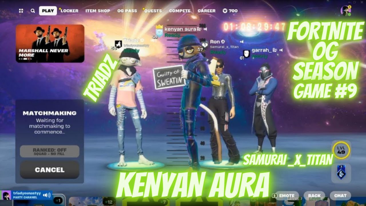FORTNITE OG SEASON GAME #9 WITH SQUAD @triadzgamecube5070 - YouTube