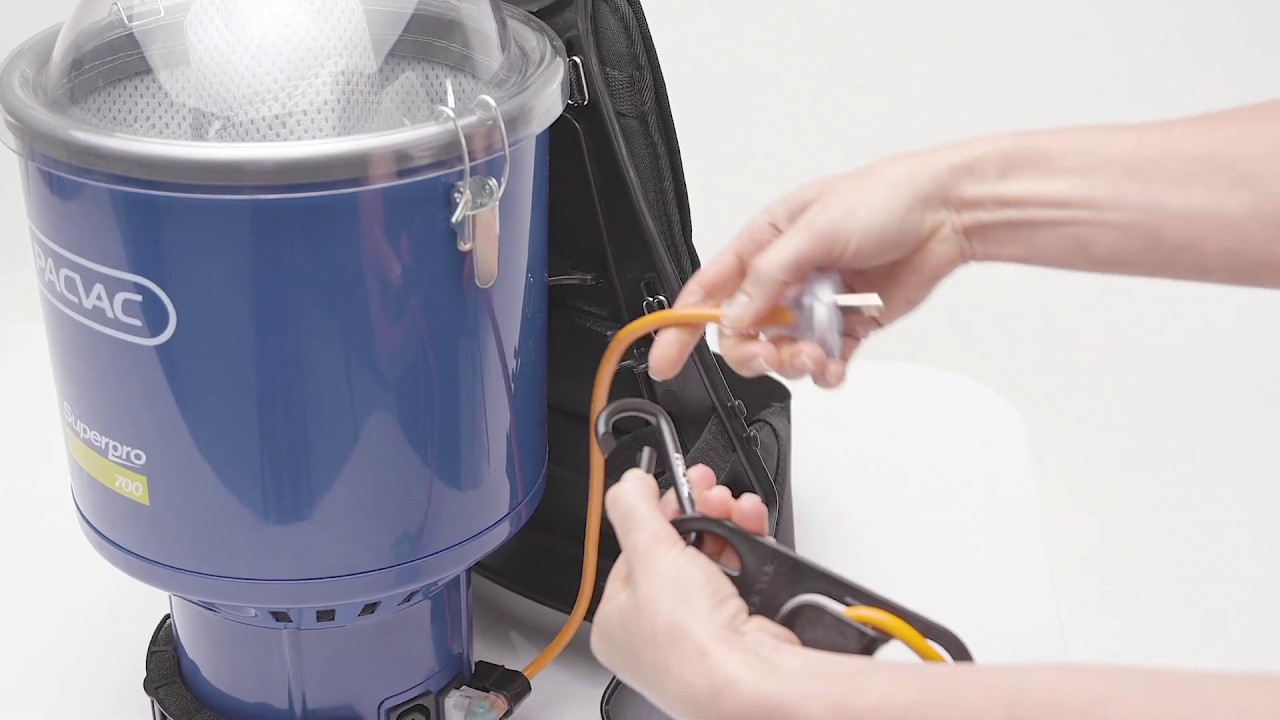How to fit the plastic cord restraint on Pacvac Superpro 700 / micron