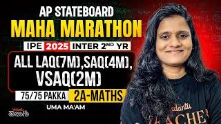 IPE 2025 Maths - Complete 2A Maths Revision 📖🔥 [LAQ, SAQ, VSAQ] Important Questions