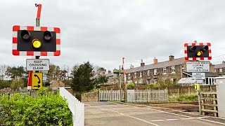 Two Trains at Long Byre Level Crossing, Cumbria