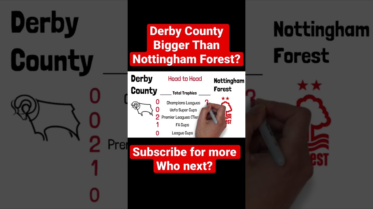Derby County Bigger Than Nottingham Forest Football Soccer Premierleague