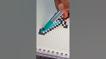 Pixel art ideas. Diamond sword ⚔️. #art #painting #pixel #pixelart #minecraft #sword