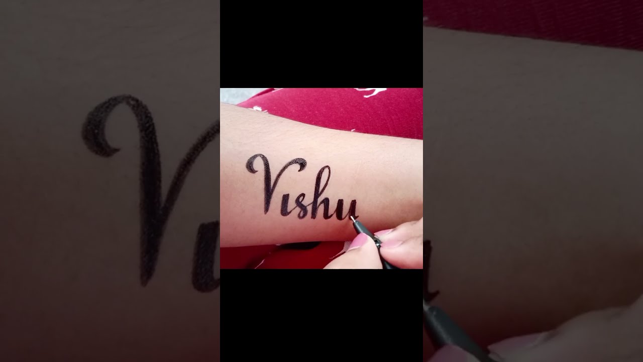 Vishnu name tattoo  tattoos  Vishnu name Tattoo with crown  Name tattoo  Tattoos Name tattoo on hand