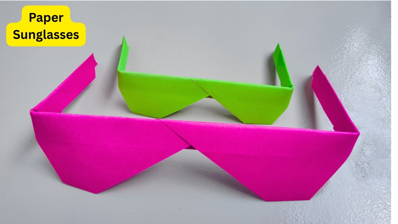 How to Make Paper Sunglasses Origami / Paper Glasses Craft  / Art And Craft/ Maple Drawing Craft