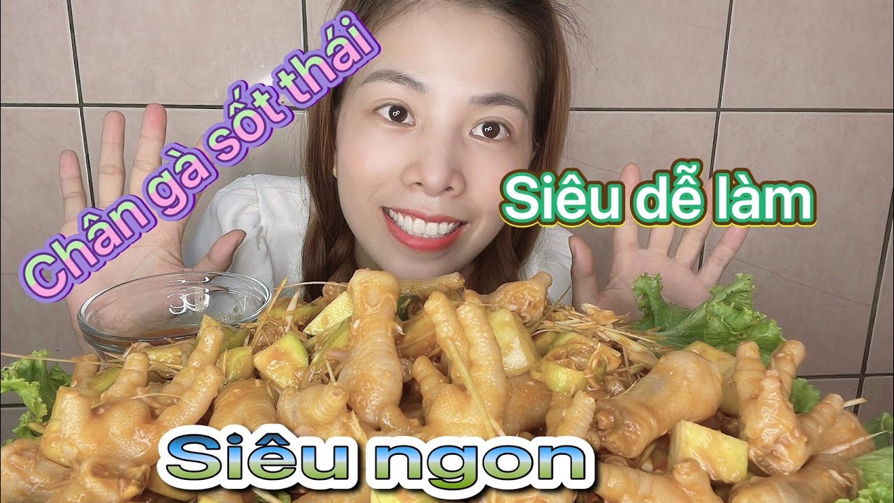 CHân gà sốt thái chua cay siêu ngon siêu dễ làm - nhai... - youtube