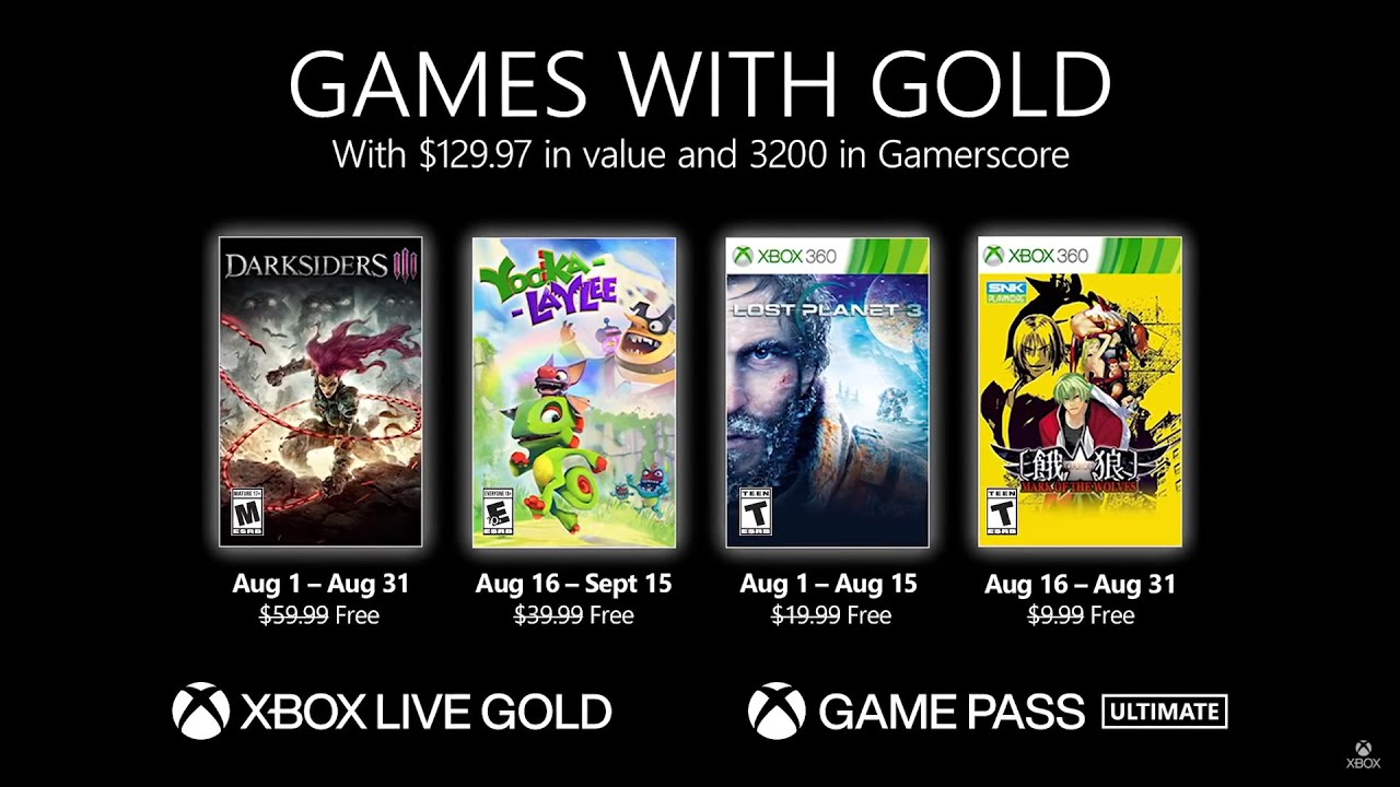 Games With Gold August 2021